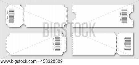 Set Blank Ticket Template. Concert Ticket, Lottery Coupons. Vector Coupon
