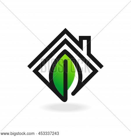 Green House Logo With Simple Concept, Green House Logo