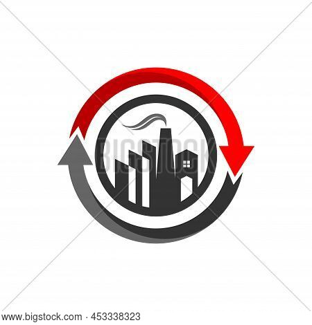 Industrial Logo With Recycle Concept, Industrial Logo