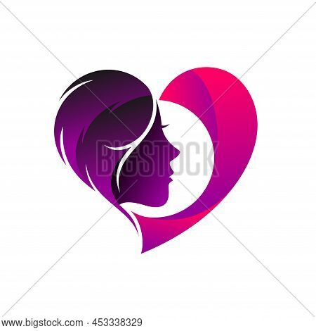 Beauty Logo With Love Concept, Beauty Logo