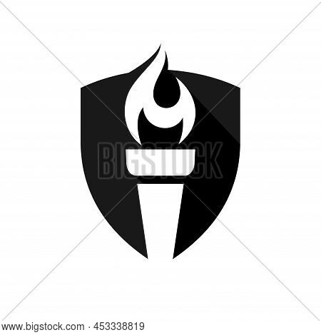 Torch Logo With Shield Concept, Torch Logo