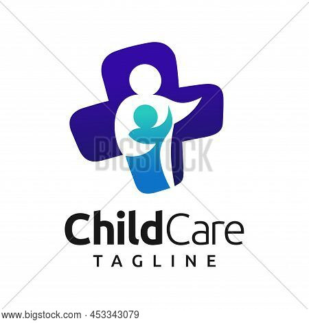 Child Care Logo With Medical Symbol, Child Care Logo