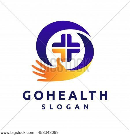 Go Health Logo With Hand Concept, Go Health Logo
