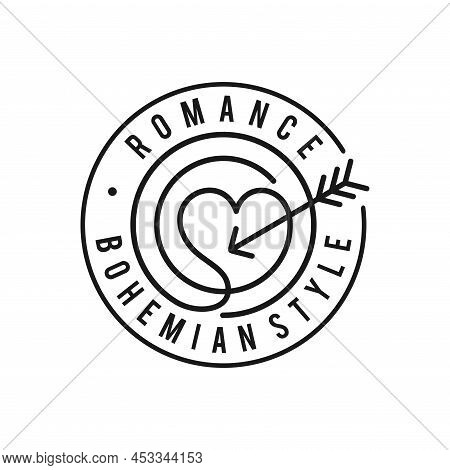 Love Logo With Bohemian Concept, Love Logo