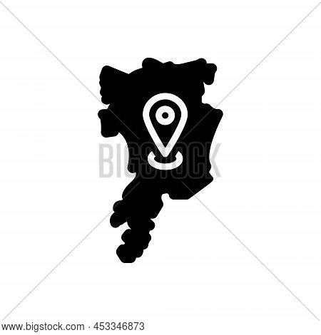 Black Solid Icon For Mumbai Historic Landmark Tourism Travel Map Area Landmark