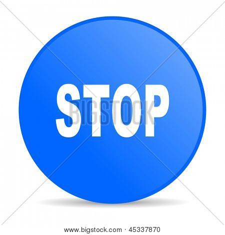stoppe blå cirkel web blank ikon