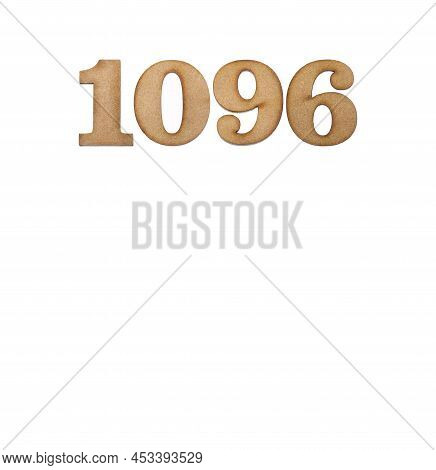 Number 1096 - Piece Of Wood Isolated On White Background