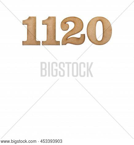 Number 1120 - Piece Of Wood Isolated On White Background