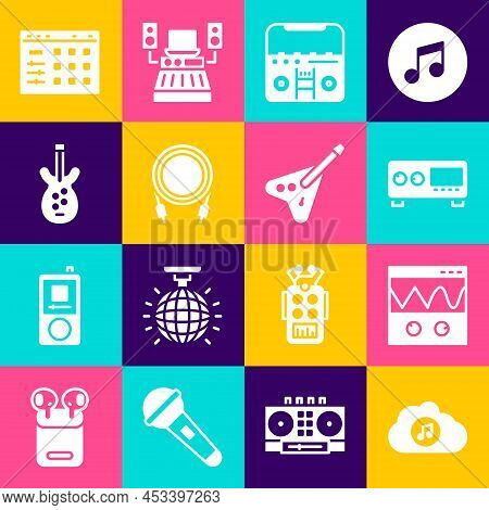 Set Music Streaming Service, Oscilloscope, Guitar Amplifier, Home Stereo With Speakers, Audio Jack, 