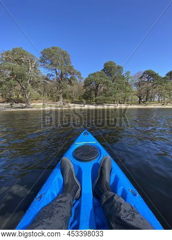 Blue Kayak On Open Water At Loch Lomond
