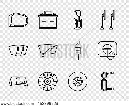 Set Line Car Windscreen, Truck Side Mirror, Gear Shifter, Brake Disk With Caliper, Windscreen Wiper,