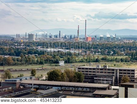 Landscape Of Industrial Zone In Ostrava Kuncice And Dolni Vitkovice City Districts With A Coal Power