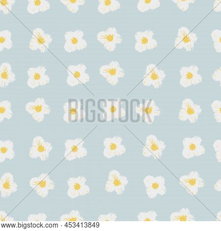 Seamless Pattern With Hand Drawn Viola Flowerheads For Surface Design And Other Design Projects