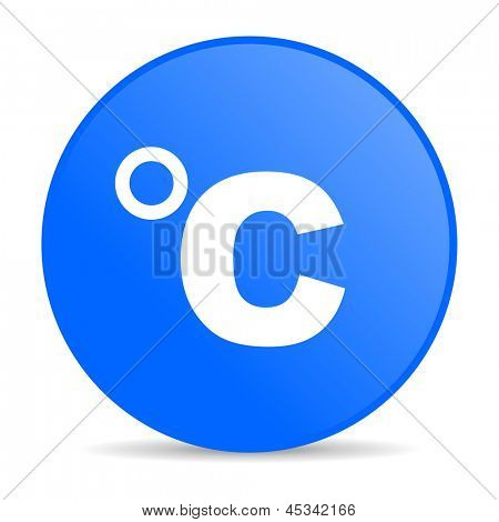 Celsius mavi daire web parlak simgesi