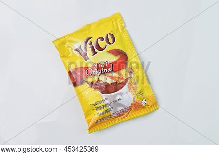 Klang, Malaysia : April 25, 2022- Vico Sachet Isolated On A White Background. Vico Brand Is The Clas