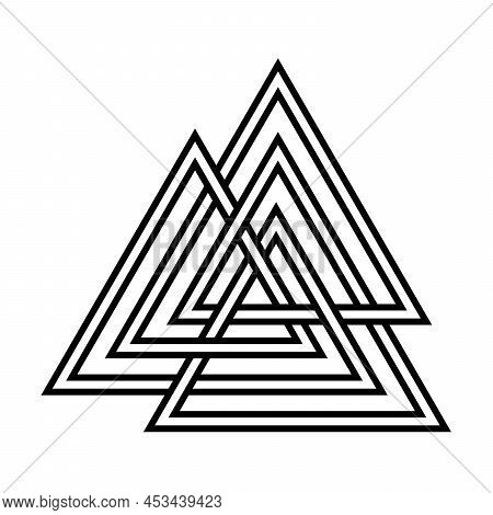 Valknut Symbol Icon Illustration With A White Background