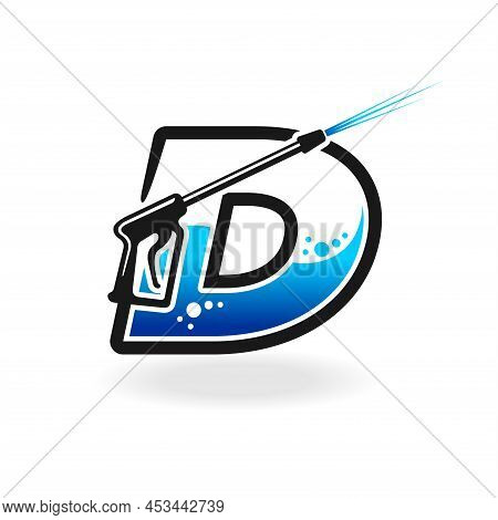 Power Wash Logo With Letter D Concept