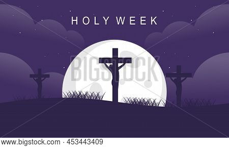 Flat Design Holy Week Concept Logo Vector