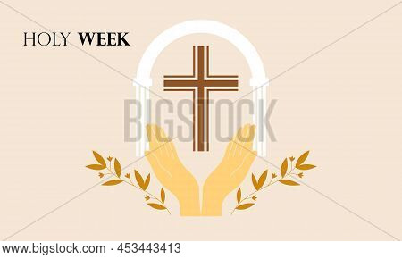 Flat Design Holy Week Concept Logo Vector
