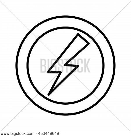Icon Lightning Casino Slot Machine Line, Editable Stroke. Gambling Symbol, Object. Vector Illustrati