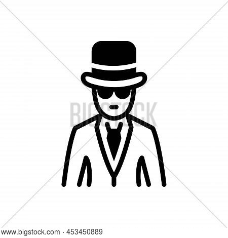 Black Solid Icon For Spy Agent Scout Scourer Fink Spier Detective Anonymous