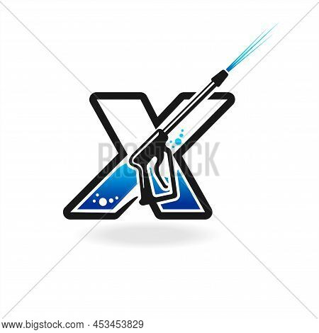 Power Wash Logo With Letter X Concept
