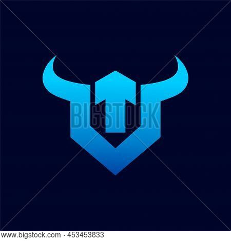 Ox Logo With Arrow Concept, Letter V Logo