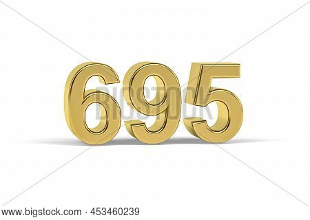 Golden 3d Number 695 - Year 695 Isolated On White Background - 3d Render