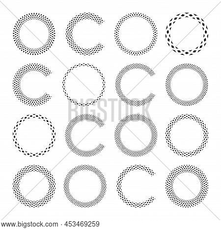 Circle Patterns. Letters C And O For Monogram Logo. Elements For Design. Vector Art.
