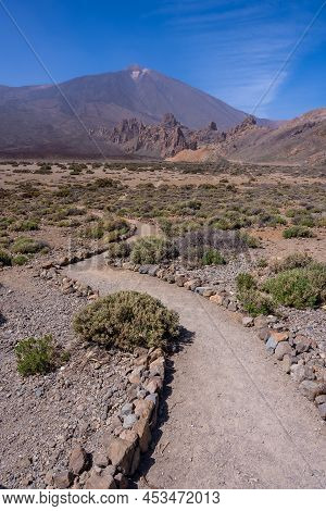 Path Of The Volcanoes In The Viewpoint Of Llano De Ucanca Of The Teide Natural Park Of Tenerife, Can