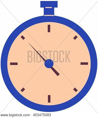 Precise Device For Measuring Time. Time Spent Reporting Watch. Stopwatch With Second Or Minute Hand 