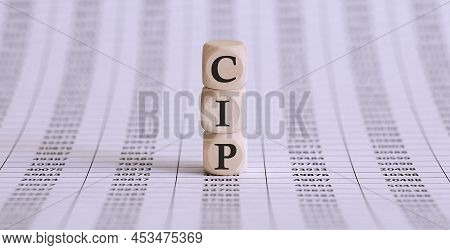 Word Cip Abbreviation Of Carriage On A Chart Background