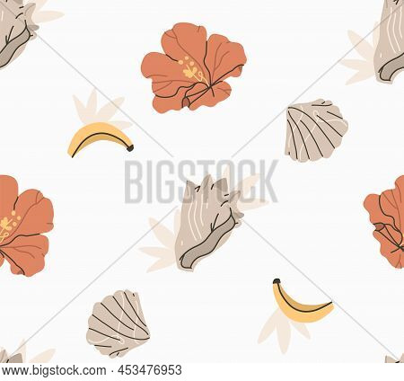 Hand Drawn Vector Abstract Stock Graphic Summer Cartoon, Minimalistic Contemporary Style Illustratio