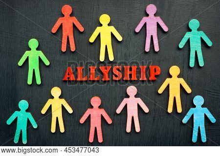 Word Allyship And Figures On A Blackboard.
