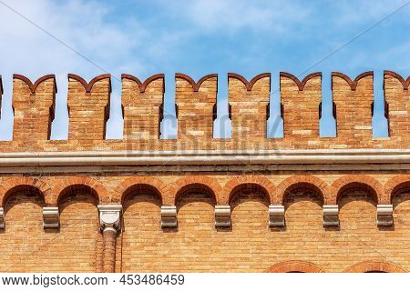 Treviso Downtown. Closeup Of The Medieval Palace Called, Palazzo Dei Trecento Or Palazzo Della Ragio
