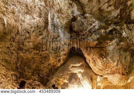 Beautiful View Of The Frasassi Caves, Grotte Di Frasassi, A Huge Karst Cave System In Italy.