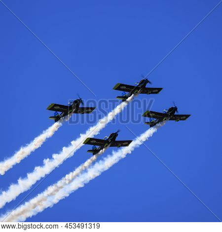 Buckeye, Arizona, Usa - February 19, 2022: Four Planes Performing Aerobatics At The Buckeye Air Show