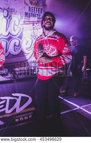 Livonia, Michigan -usa- April 23, 2022: Redd Performing Live At Astronomicon 5