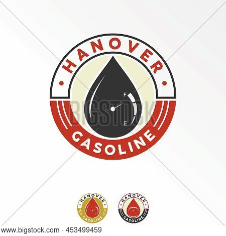 Fuel Gauge Or Meter And Water Or Gasoline With Letter Hanover Font Image Graphic Icon Logo Design Ab