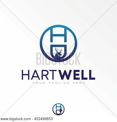 Letter Or Word Hd Or Ad Line Font Circle With Deer Head Inside Image Graphic Icon Logo Design Abstra