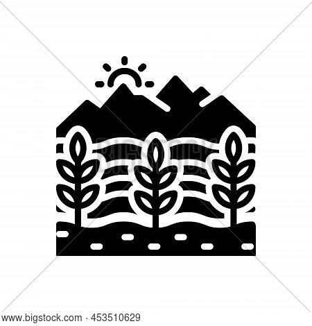 Black Solid Icon For Yields Crop Harvest Farm Agricultural Farming Agrarian Predial Prolificacy