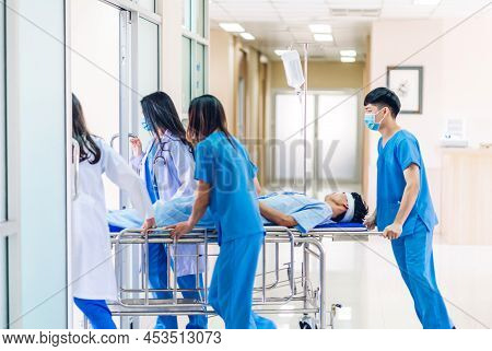 Group Of Professional Medical Doctor Team And Assistant With Stethoscope In Uniform Taking Seriously