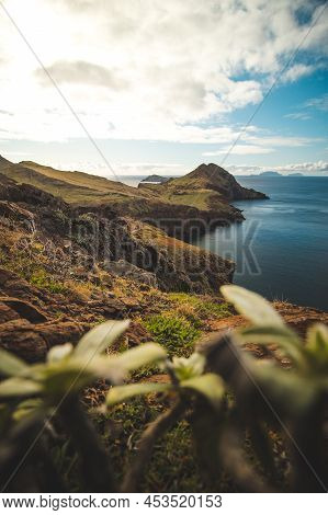 Beautiful Wild Nature Surrounded By Large Cliffs In The Area Of Ponta De Sao Lourenco On The Northea