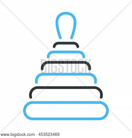 Pyramid Toy Icon. Editable Bold Outline With Color Fill Design. Vector Illustration.