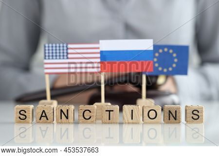 Economic Sanctions Of United States Of America And European Union Against Russia During War With Ukr