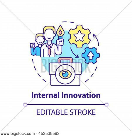 Internal Innovation Concept Icon. Sourcing Ideas Approach Abstract Idea Thin Line Illustration. Intr