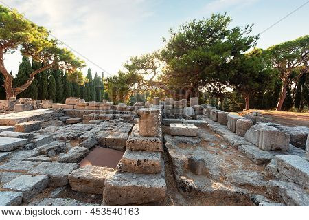 The Territory Of Filerimos Monastery On The Island Of Rhodes In Greece