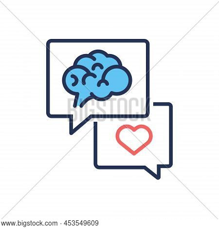 Mind And Feelings - Vector Line Design Single Isolated Icon