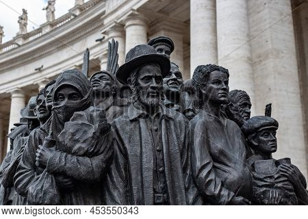Rome, Italy - April 2, 2022: Fragment Of The Monument 