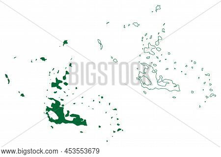 Dahlak Archipelago (state Of Eritrea, Red Sea) Map Vector Illustration, Scribble Sketch Dahlak Kebir